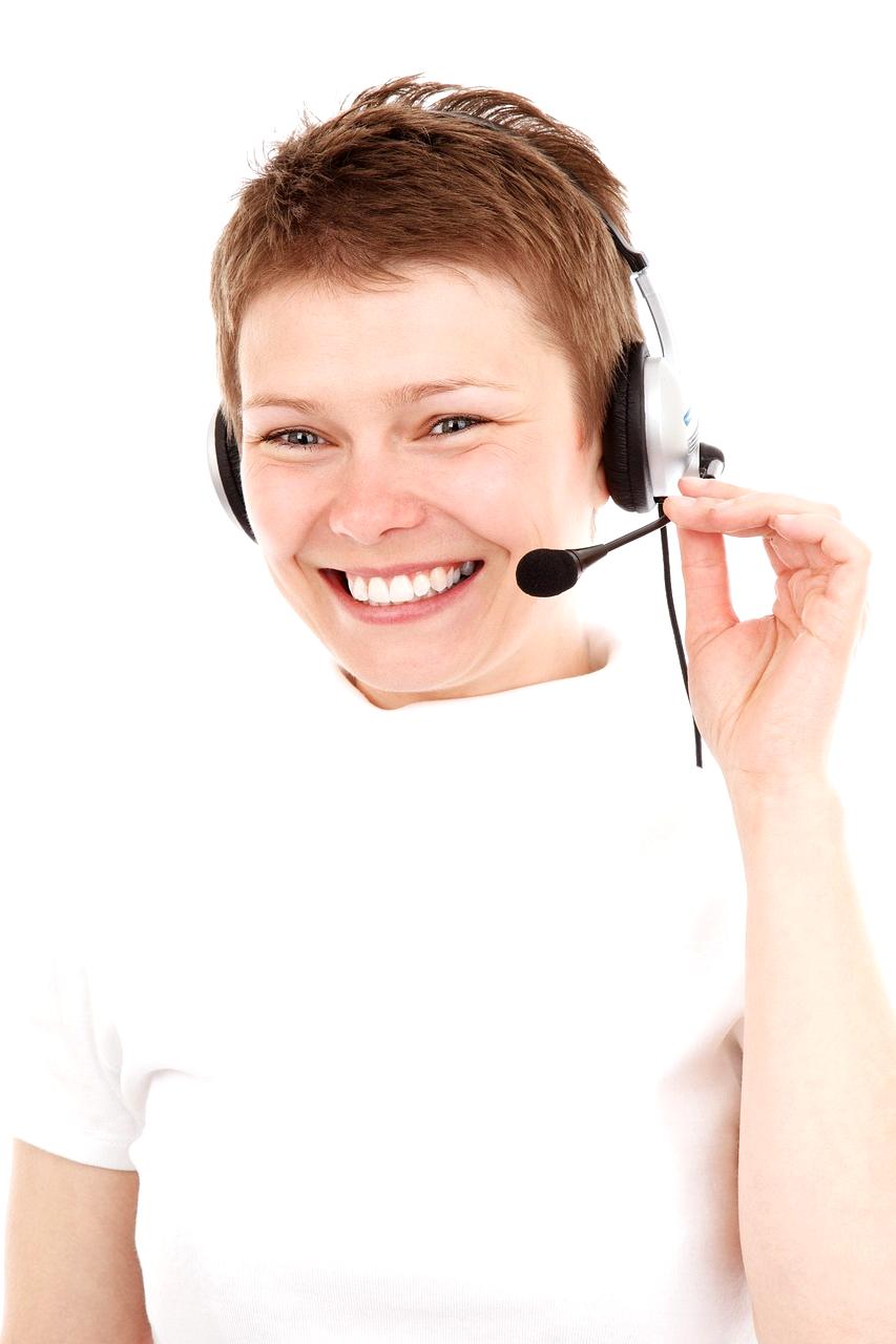 Customer service representative assisting client
